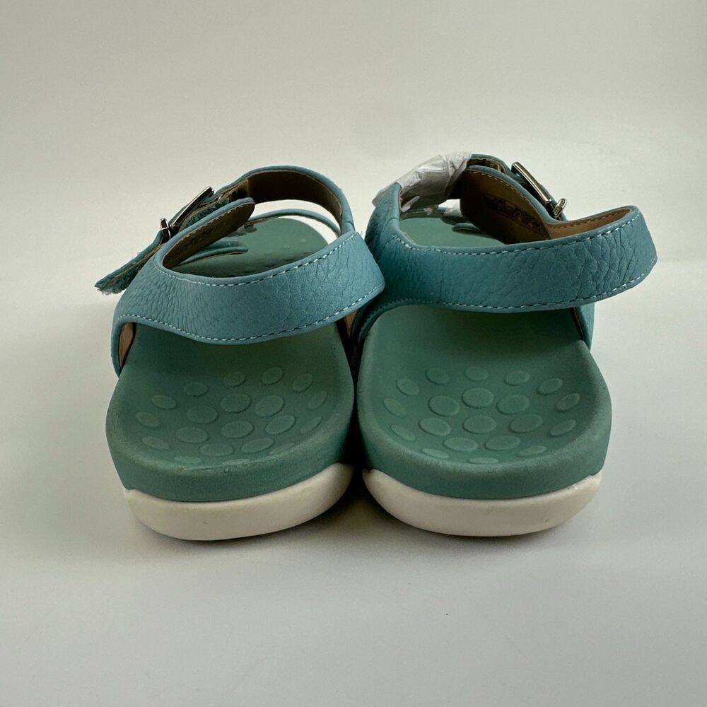 Vionic Albie Sandal Slingback Buckles Teal Blue Leather Comfort Womens 8.5 Wide - Picture 7 of 16